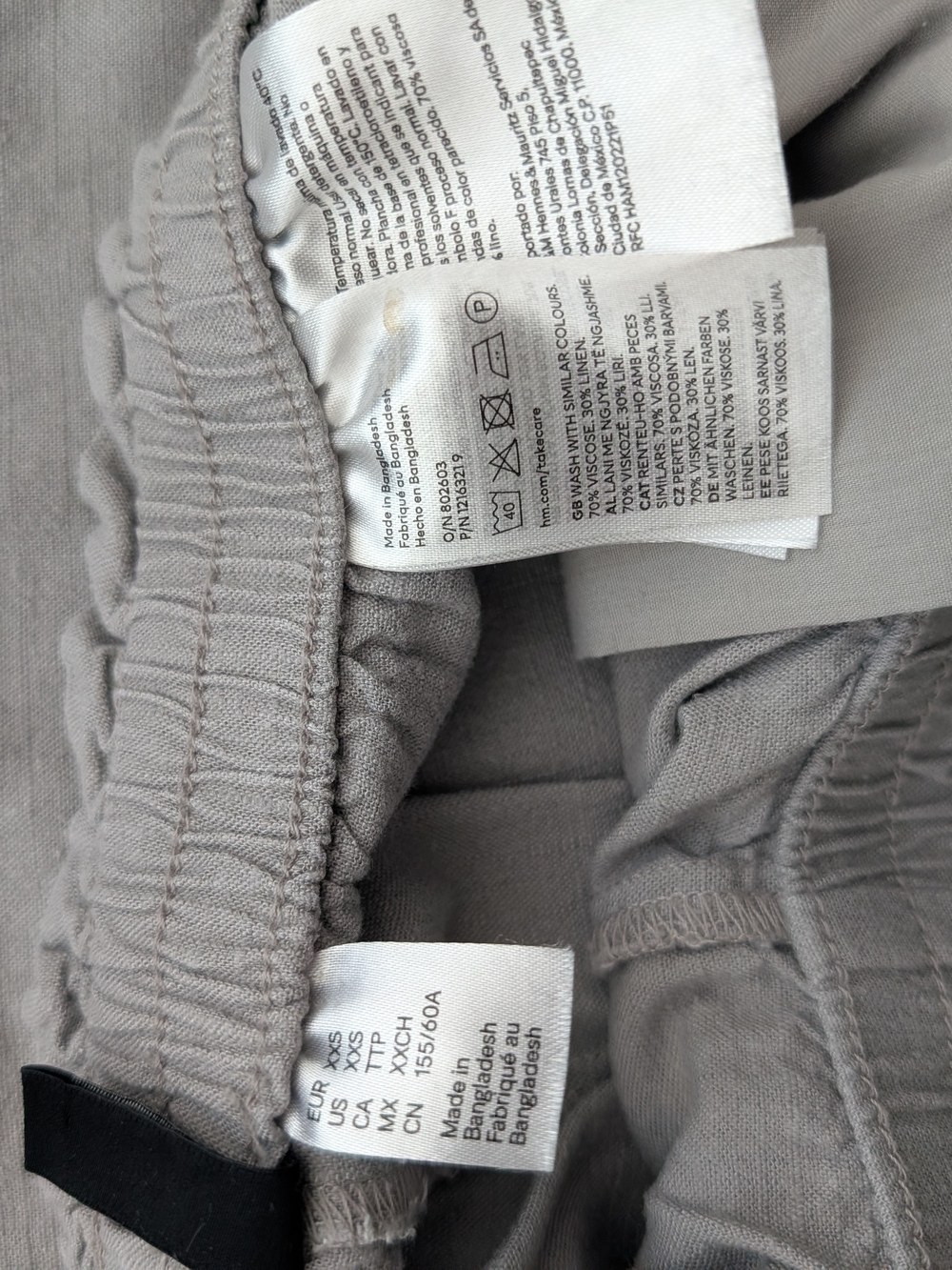 H&M Light Gray Wide-Leg Drawstring Pants - Picture 3 of 5